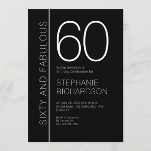 Sixty and Fabulous Modern 60th Birthday Party Invitation
