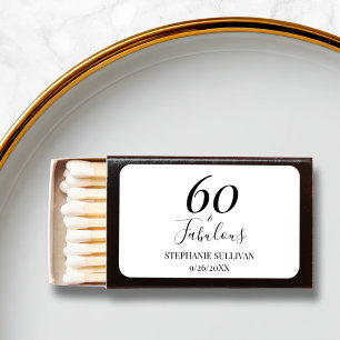 Sixty and Fabulous Name 60th Birthday Party Matchboxes