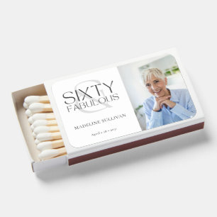 Sixty and Fabulous Photo 60th Birthday Party Matchboxes