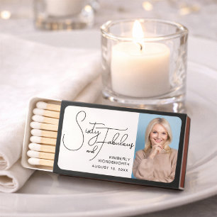 Sixty and Fabulous Photo 60th Birthday Party Matchboxes