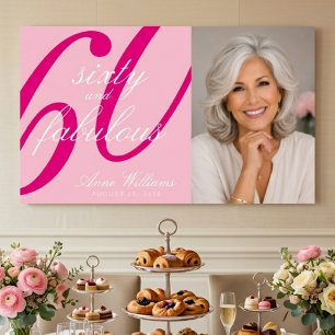 Sixty and Fabulous Photo 60th Birthday Party Poster