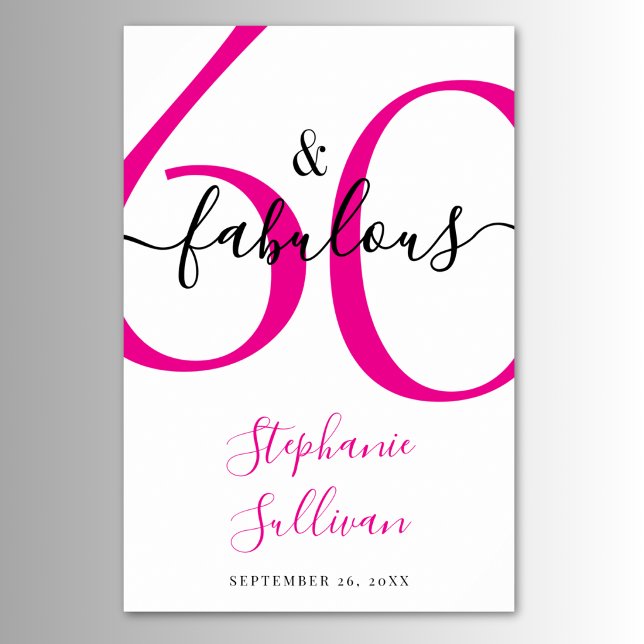 Sixty and Fabulous Pink 60th Birthday Party  Poster (Creator Uploaded)