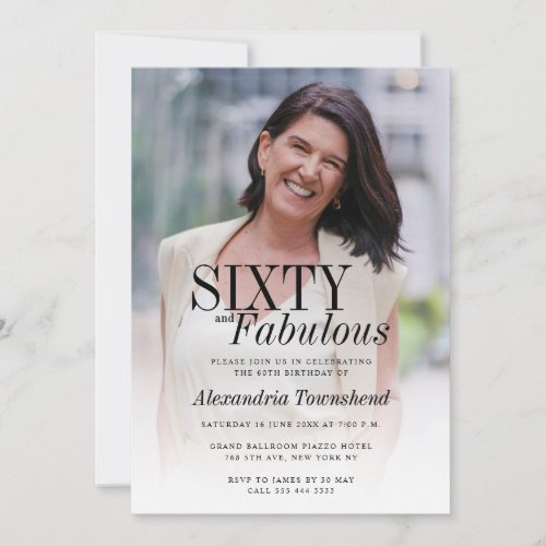 Sixty and Fabulous Stylish Photo 60th Birthday