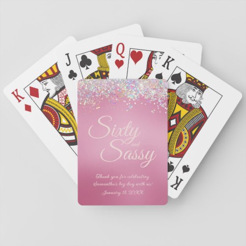 Sixty and Sassy 60th Birthday Party Favor Poker Cards