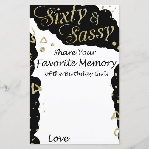 Sixty and Sassy Favorite Memory of the Birthday
