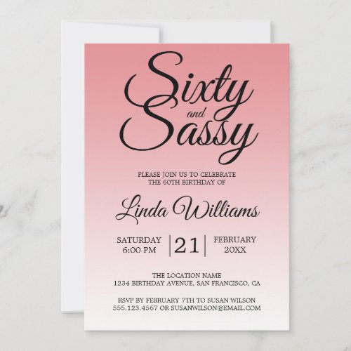 Sixty and Sassy Strawberry Ice 60th Birthday