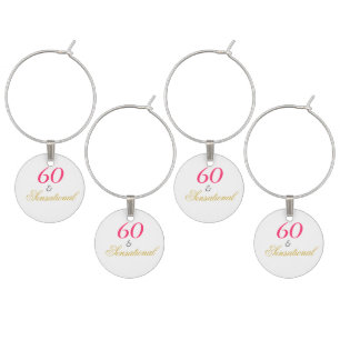 Sixty and Sensational Wine Charm