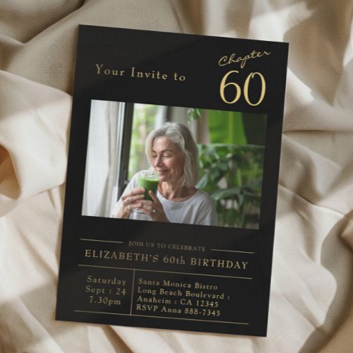 Sixty Black Gold 60th Birthday Party Photo