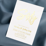 Sixty | Chic Foil Script 60th Birthday Party Foil Invitation<br><div class="desc">Celebrate your special day with this stylish 60th birthday party foil invitation. This design features a chic script lettering "Sixty" with a clean layout. You can choose real foil stamp color(Gold,  Silver,  Rose gold). More designs and party supplies are available at my shop BaraBomDesign.</div>