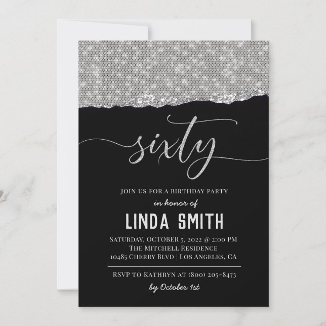 Sixty Diamond Birthday Invitation (Front)