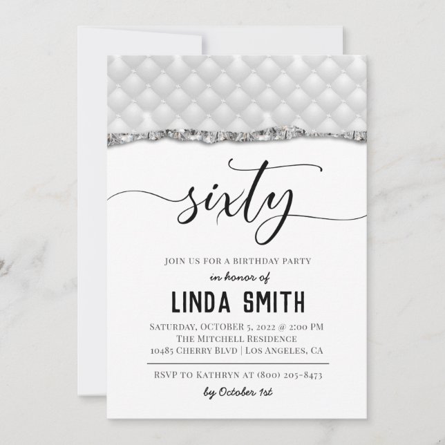 Sixty Diamond Birthday Invitation (Front)