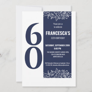 Sixty Elegant Floral 60th Birthday Party Invitation