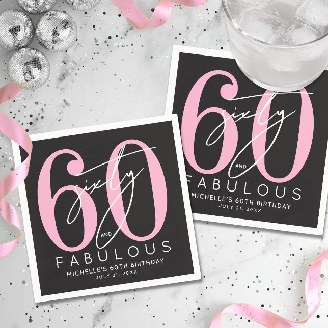 Sixty Fabulous 60th Birthday Party Napkins (Sixty Fabulous 60th Birthday Party Napkins )