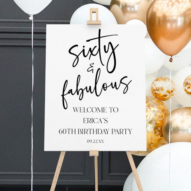 Sixty & Fabulous 60th Birthday Party Welcome Sign  (Creator Uploaded)