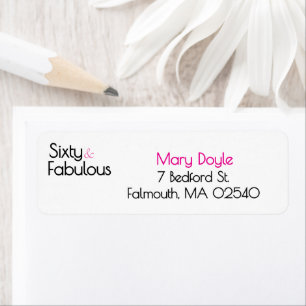 Sixty Fabulous Birthday Chic Pink & Black Label