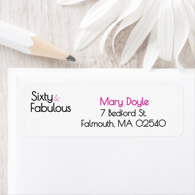  Sixty Fabulous Birthday Chic Pink & Black Label (Insitu)