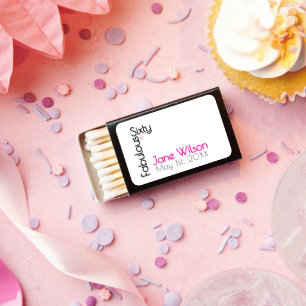 Sixty Fabulous Birthday Chic Pink & Black Matchboxes