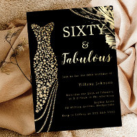 Sixty & Fabulous Elegant Gold Dress 60th Birthday
