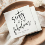 Sixty & Fabulous Minimal 60th Birthday Party Napkins<br><div class="desc">This is a Sixty & Fabulous Minimal Minimalist Black White 60th Birthday Party Paper Napkins!</div>