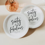 Sixty & Fabulous Minimal 60th Birthday Party Paper Plates<br><div class="desc">This is a Sixty & Fabulous Minimal Minimalist Black White 60th Birthday Party Paper Plates!</div>