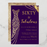 Sixty & Fabulous Purple & Gold Dress 60th Birthday Foil Invitation<br><div class="desc">Sixty & Fabulous Purple & Gold Dress 60th Birthday Foil Invitation
See other invitations in our Niche and Nest Store</div>