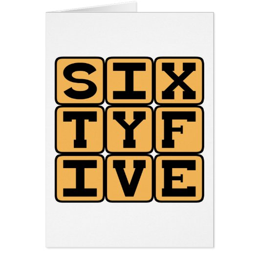 Sixty Five, Number 65, Retirement Age Cards (Front)