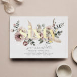 Sixty Florals - 60th Birthday - Gold Foil Invitation<br><div class="desc">Modern watercolour florals and boho leaves with the word 'sixty' in real gold foil. Perfect for your 60th Birthday party!</div>