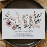 Sixty Florals - 60th Birthday - Silver Foil Invitation<br><div class="desc">Modern watercolour florals and boho leaves with the word 'sixty' in real silver foil. Perfect for your 60th Birthday party!</div>
