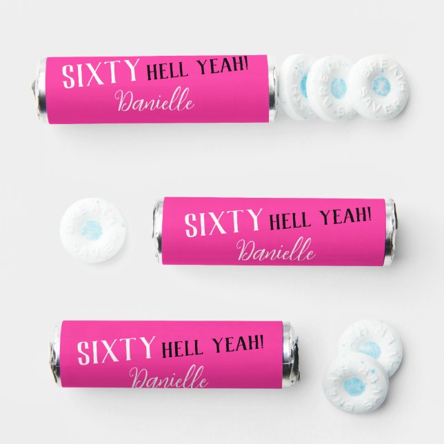 Sixty Hell Yeah! Pink 60th Birthday  Breath Savers® Mints (Assorted)