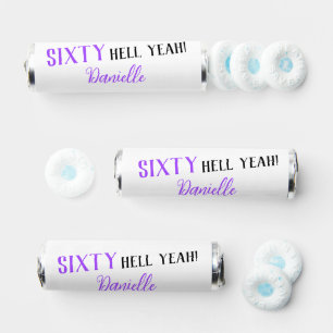 Sixty Hell Yeah! Purple 60th Birthday Breath Savers® Mints