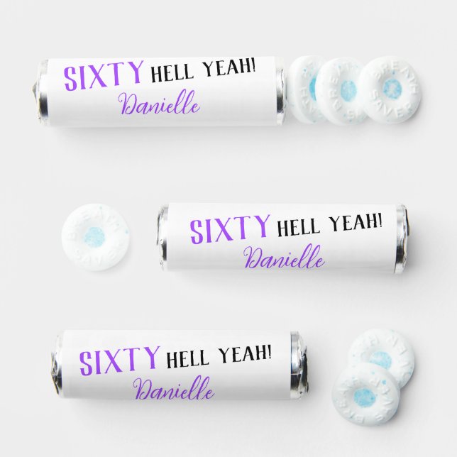 Sixty Hell Yeah! Purple 60th Birthday  Breath Savers® Mints (Assorted)