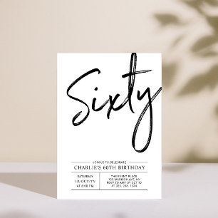 Sixty   Modern 60th Birthday Party Invitation