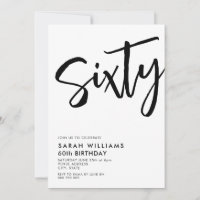 Sixty Modern Black and White 60th Birthday