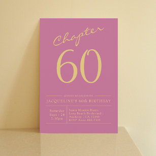 Sixty Pink Gold 60th Birthday Party Invitation