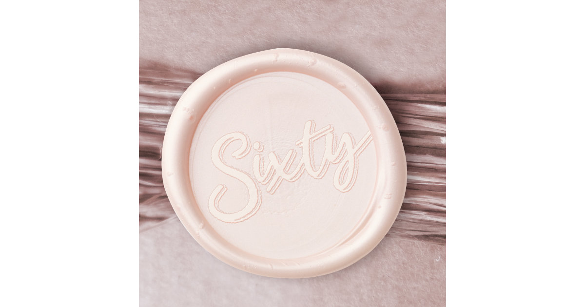 Sixty script text 60th birthday or anniversary wax seal sticker | Zazzle