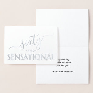 Sixty & Sensational Simple Stylish Happy Birthday Foil Card