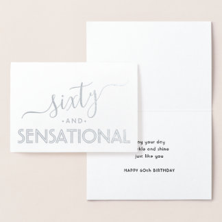 Sixty & Sensational Simple Stylish Happy Birthday Foil Card