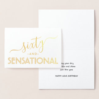 Sixty & Sensational Simple Stylish Happy Birthday Foil Card