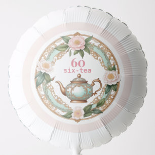 Sixty Tea Lover Floral Chic Teapot 60th Birthday Balloon