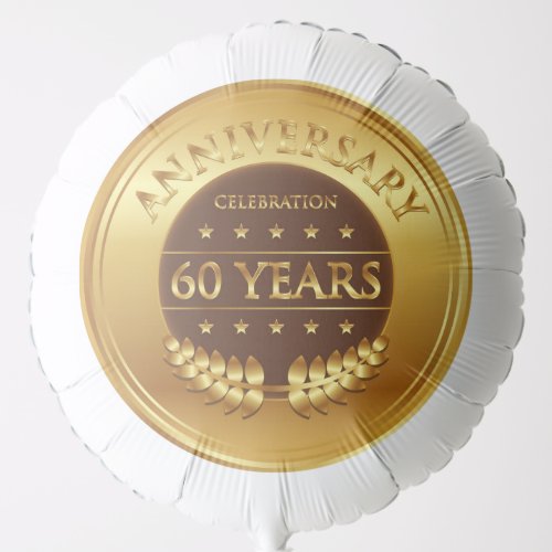 Sixty Years Anniversary Gold Balloon