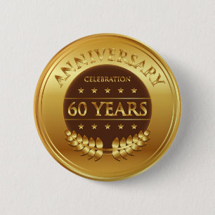 Sixty Years Anniversary Gold Button