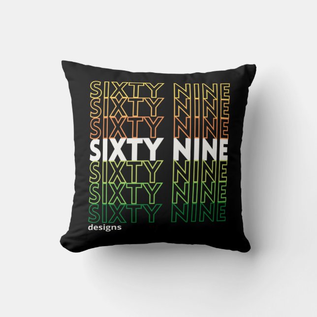"SIXTYNINE DESIGNS" logo     Throw Pillow (Front)