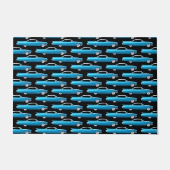 Sixty's Retro Styled Classic Car Illustration Doormat by Lonestardesigns2020 at Zazzle