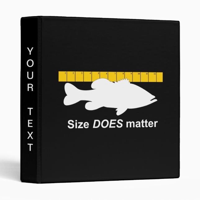 "Size Does Matter" - Funny bass fishing 3 Ring Binder (Front/Spine)