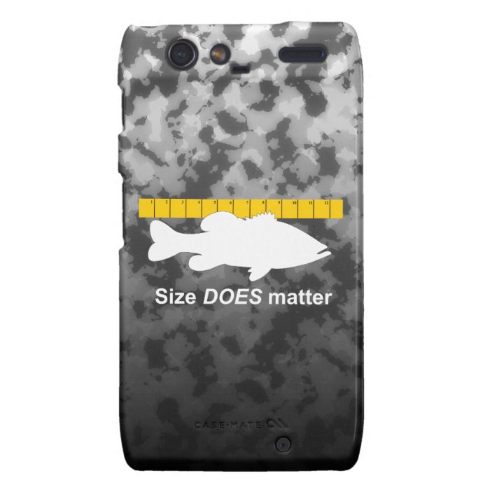 "Size Does Matter"   Funny bass fishing Motorola Droid RAZR Case