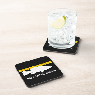 "Size Does Matter" - Funny bass fishing Drink Coaster