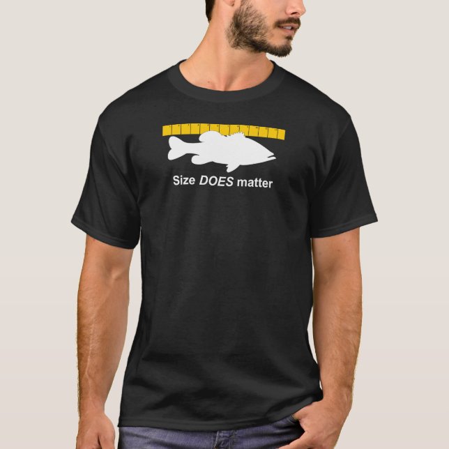 "Size Does Matter" - Funny bass fishing T-Shirt (Front)