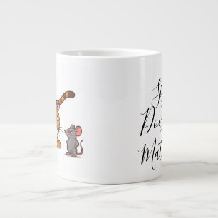 Size Doesn't Matter - Funny Tiger and Mouse Design Giant Coffee Mug