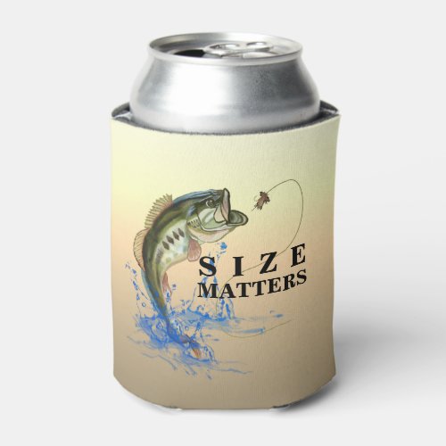Size Matters Bass Funny Fishing Can Cooler