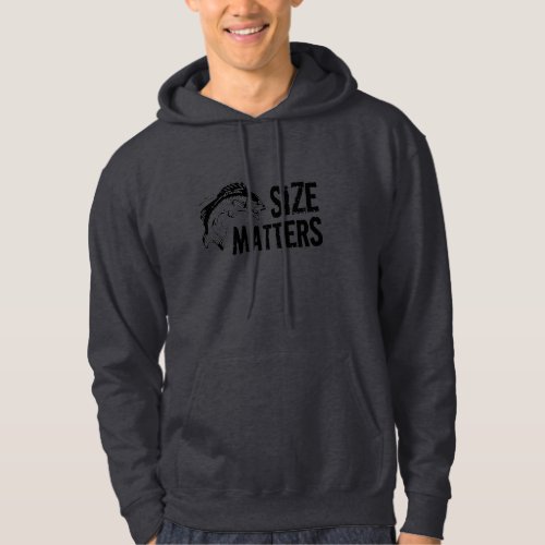 Size Matters Funny Fishing Design Hoodie